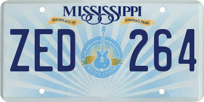 MS license plate ZED264