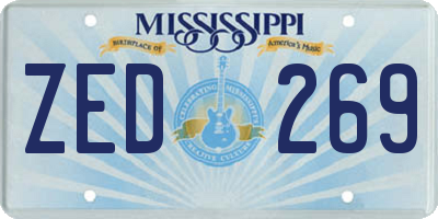 MS license plate ZED269