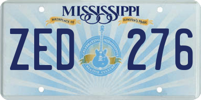 MS license plate ZED276