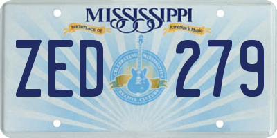 MS license plate ZED279