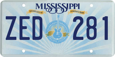 MS license plate ZED281