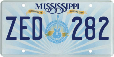 MS license plate ZED282