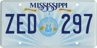 MS license plate ZED297