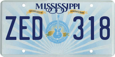 MS license plate ZED318