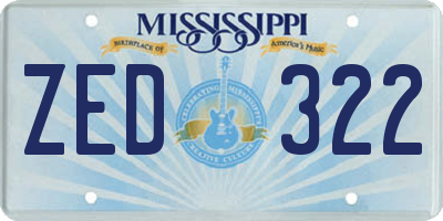 MS license plate ZED322