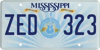 MS license plate ZED323