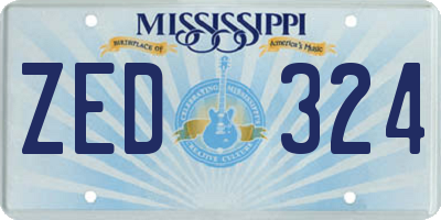MS license plate ZED324