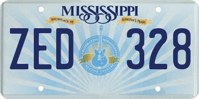 MS license plate ZED328