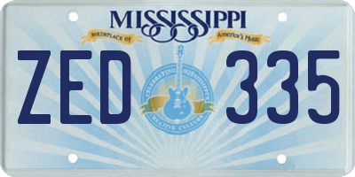 MS license plate ZED335