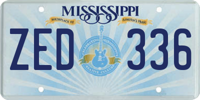 MS license plate ZED336