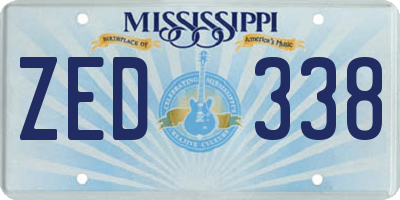 MS license plate ZED338
