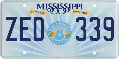 MS license plate ZED339