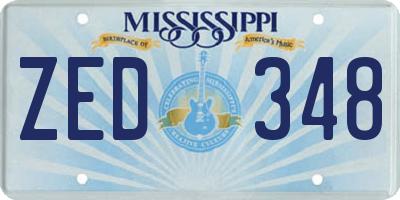 MS license plate ZED348