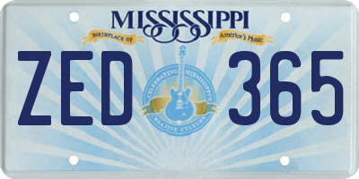 MS license plate ZED365