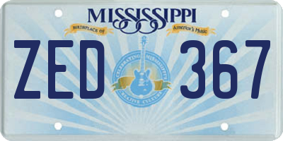 MS license plate ZED367