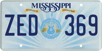 MS license plate ZED369