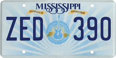 MS license plate ZED390