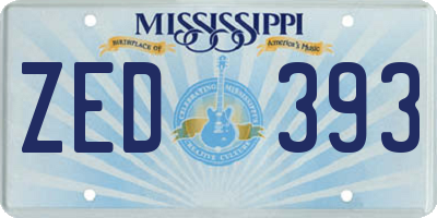 MS license plate ZED393