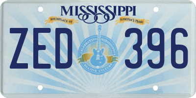 MS license plate ZED396
