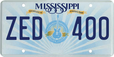 MS license plate ZED400