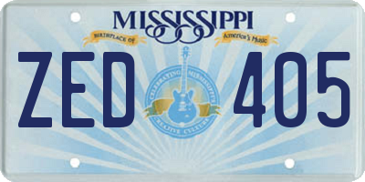 MS license plate ZED405