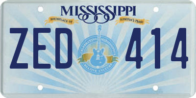 MS license plate ZED414