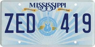MS license plate ZED419