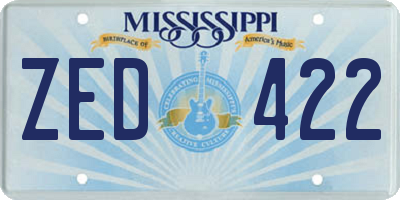 MS license plate ZED422