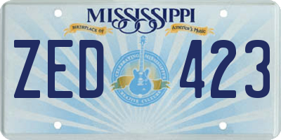 MS license plate ZED423