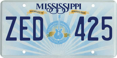 MS license plate ZED425
