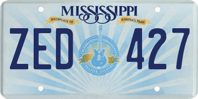 MS license plate ZED427