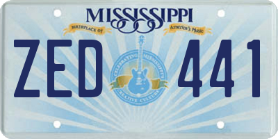MS license plate ZED441