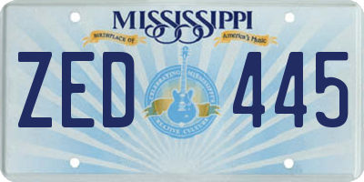 MS license plate ZED445