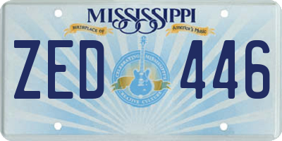 MS license plate ZED446