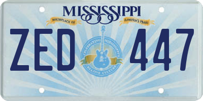 MS license plate ZED447