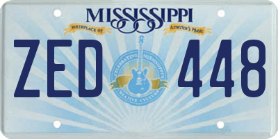 MS license plate ZED448