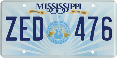 MS license plate ZED476
