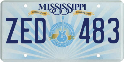 MS license plate ZED483