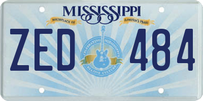 MS license plate ZED484