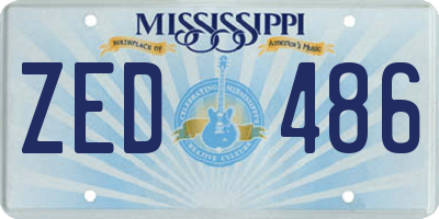 MS license plate ZED486