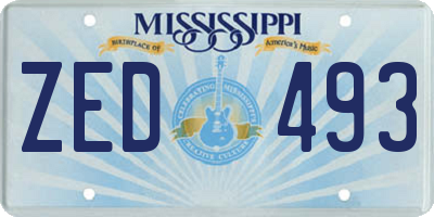 MS license plate ZED493