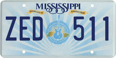 MS license plate ZED511