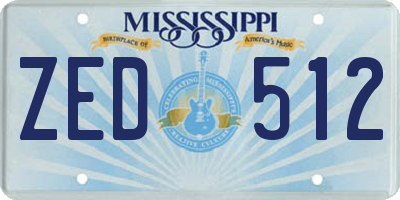 MS license plate ZED512