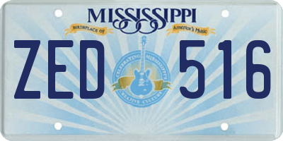 MS license plate ZED516