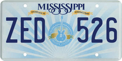MS license plate ZED526