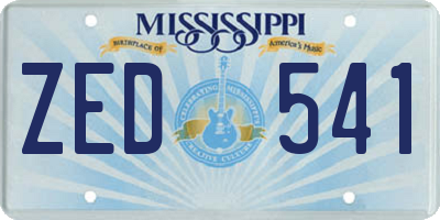 MS license plate ZED541