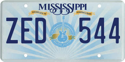 MS license plate ZED544