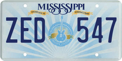 MS license plate ZED547