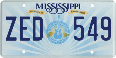 MS license plate ZED549