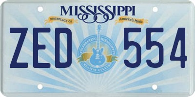 MS license plate ZED554